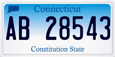 CT license plate AB28543