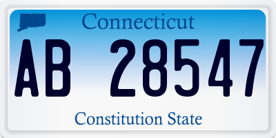 CT license plate AB28547