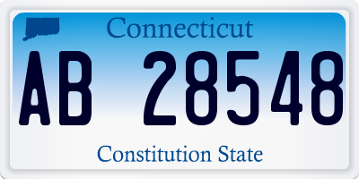 CT license plate AB28548