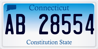 CT license plate AB28554