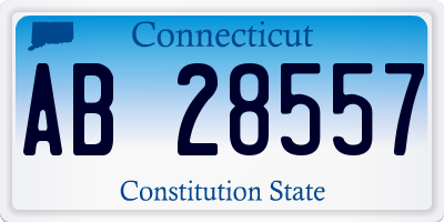 CT license plate AB28557