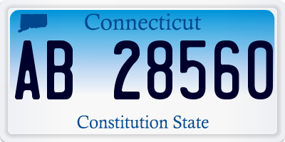 CT license plate AB28560