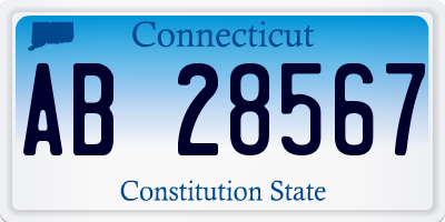 CT license plate AB28567