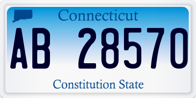 CT license plate AB28570