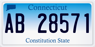 CT license plate AB28571