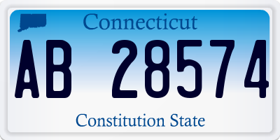 CT license plate AB28574