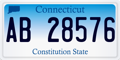 CT license plate AB28576