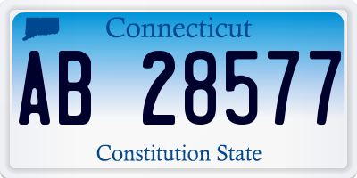 CT license plate AB28577