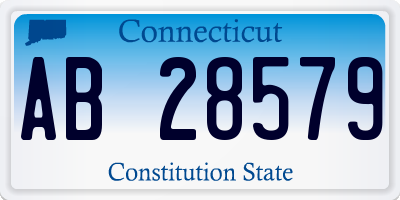 CT license plate AB28579