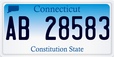 CT license plate AB28583