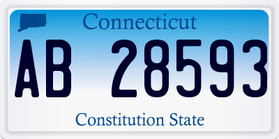 CT license plate AB28593