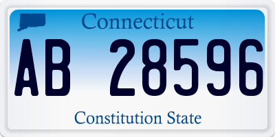 CT license plate AB28596