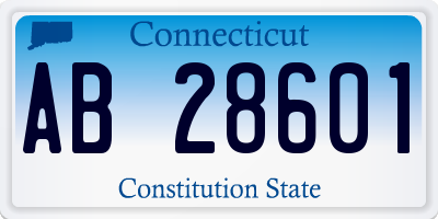 CT license plate AB28601