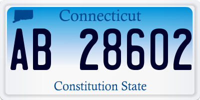 CT license plate AB28602