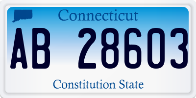 CT license plate AB28603