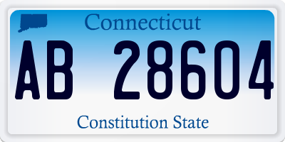 CT license plate AB28604