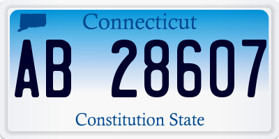 CT license plate AB28607