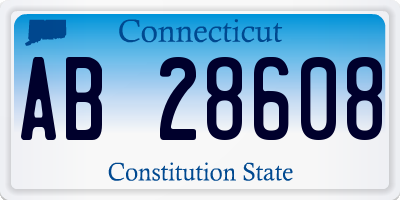 CT license plate AB28608