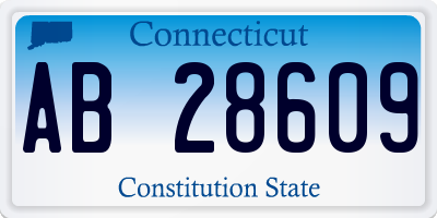 CT license plate AB28609