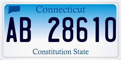 CT license plate AB28610