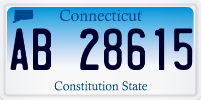 CT license plate AB28615