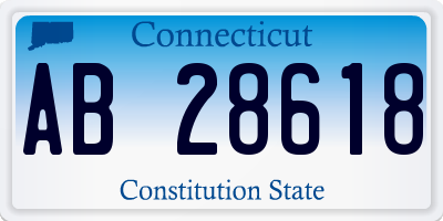 CT license plate AB28618