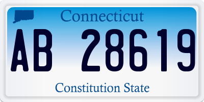 CT license plate AB28619