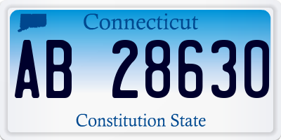 CT license plate AB28630