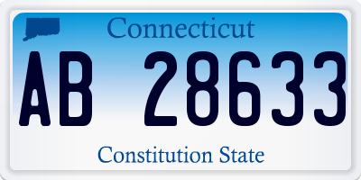 CT license plate AB28633