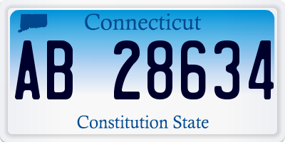 CT license plate AB28634