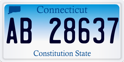 CT license plate AB28637