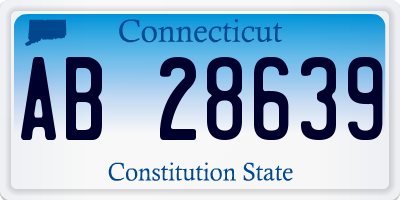 CT license plate AB28639