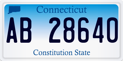 CT license plate AB28640