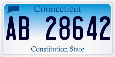 CT license plate AB28642