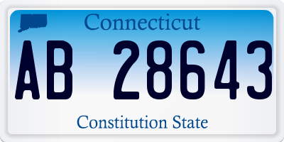 CT license plate AB28643