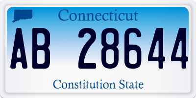 CT license plate AB28644