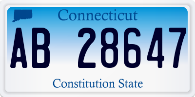 CT license plate AB28647