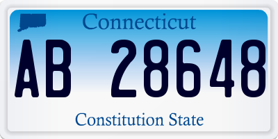 CT license plate AB28648