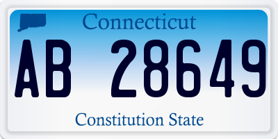 CT license plate AB28649