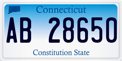 CT license plate AB28650