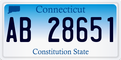 CT license plate AB28651