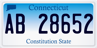 CT license plate AB28652