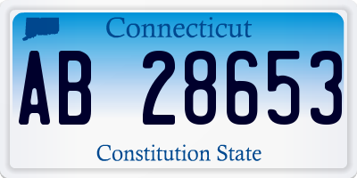 CT license plate AB28653