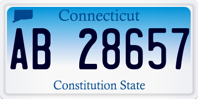 CT license plate AB28657