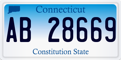 CT license plate AB28669