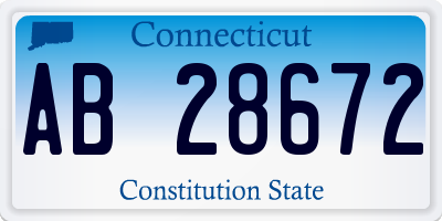 CT license plate AB28672