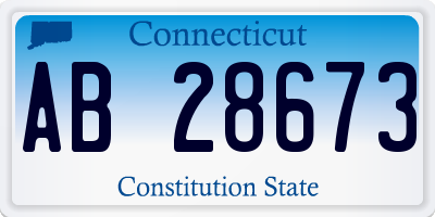 CT license plate AB28673