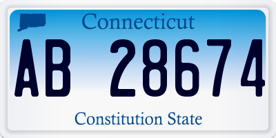 CT license plate AB28674