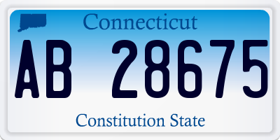 CT license plate AB28675