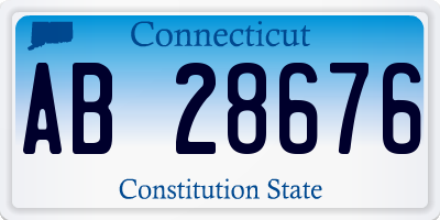 CT license plate AB28676